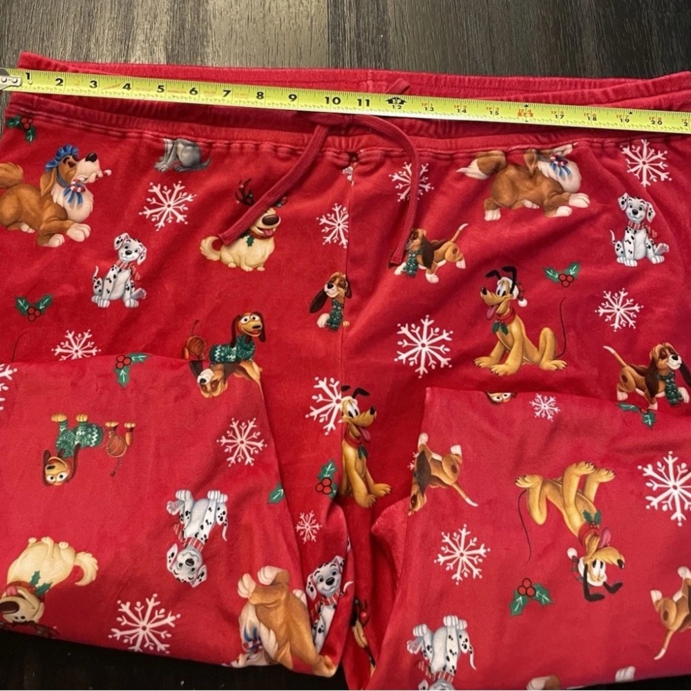 Disney Dogs Holiday Velour Leggings Jogger Pajama Pants Christmas 2021 Size 1X - Picture 5 of 9